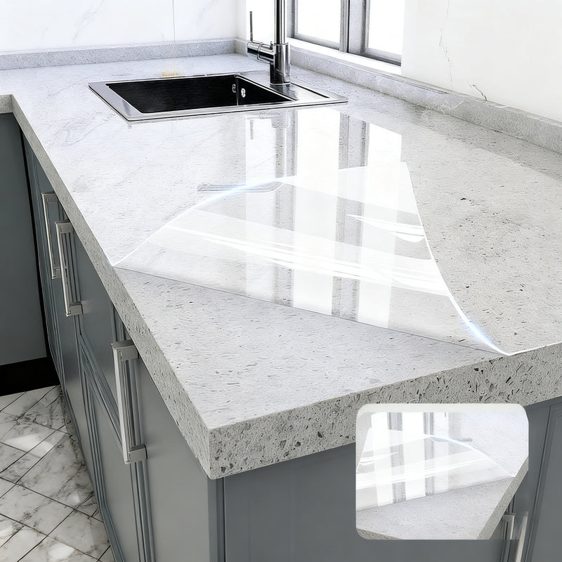 Kitchen countertop protective film, PET, oil and water resistant
