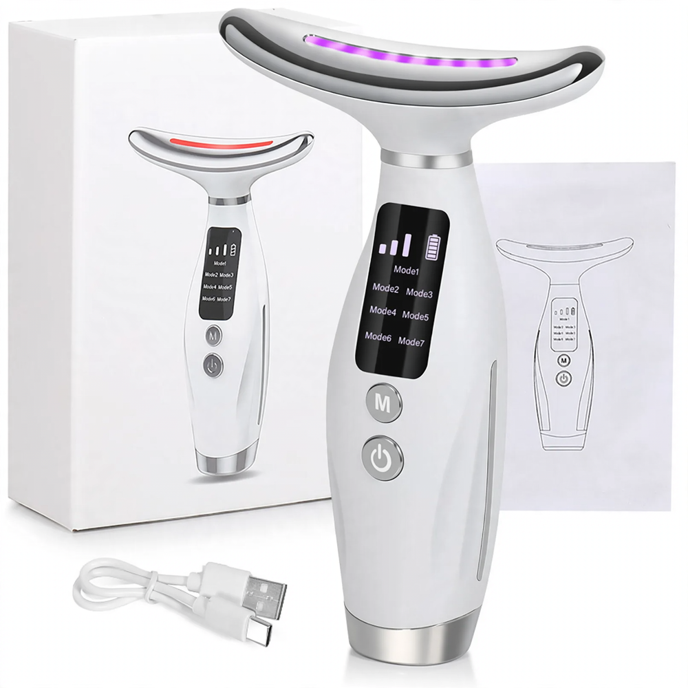 Portable beauty device for face and neck