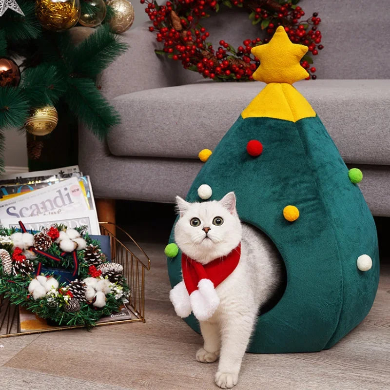 BowLift | Christmas Tree Cat Bed – Cozy Heated Cat Tent for the Holidays