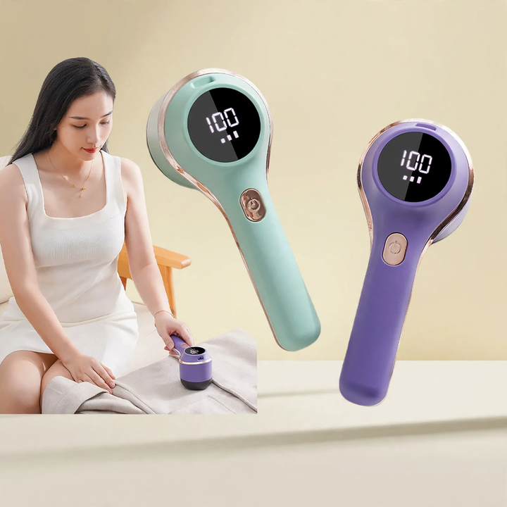 Battery lint remover with digital display
