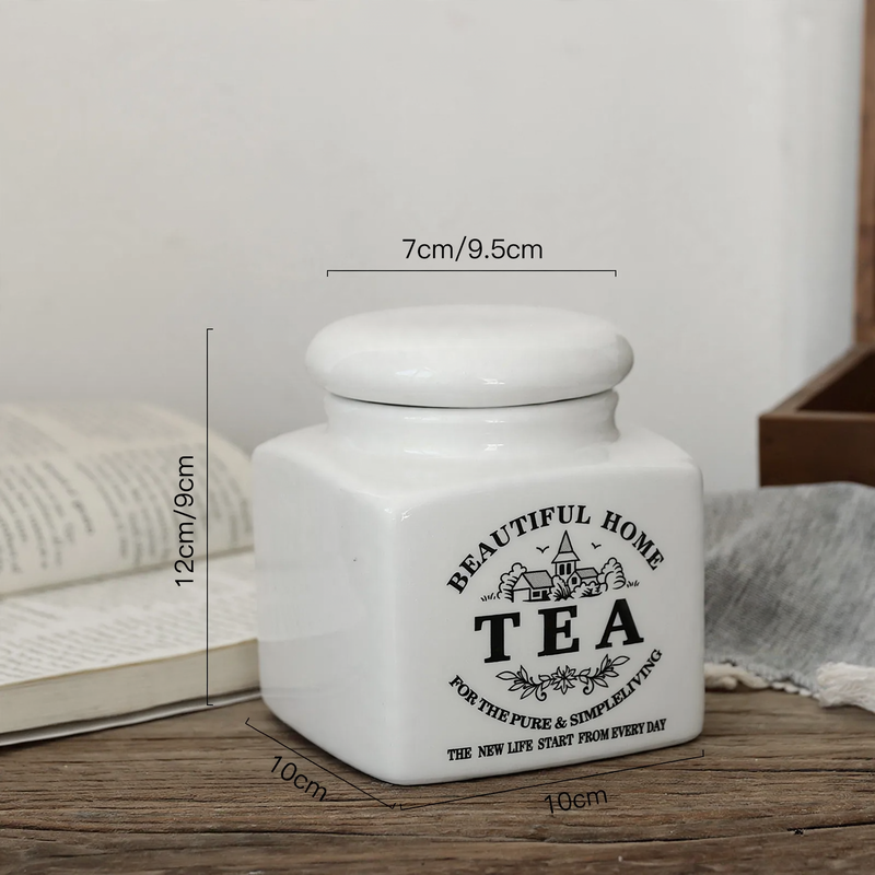Ceramic storage jar with lid, modern design