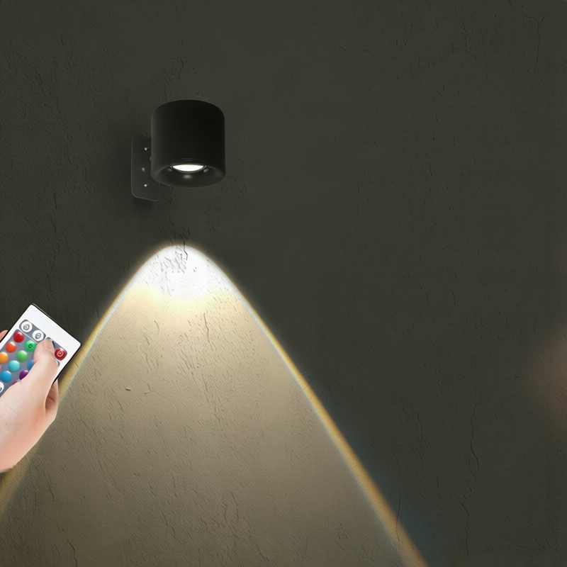 LED wall lamp with remote control and color selection