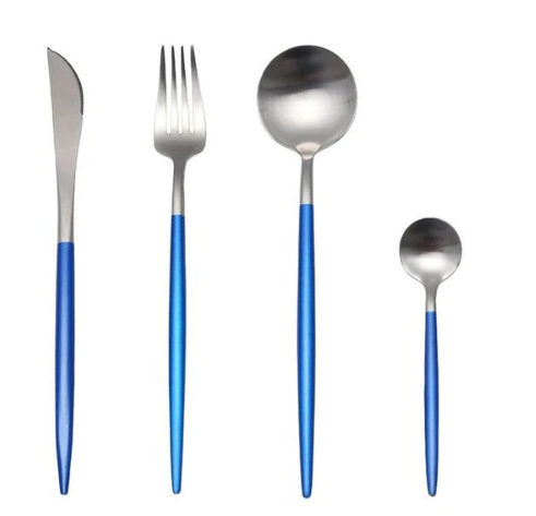BowLift | LUXURIOUS STAINLESS STEEL 24-PIECE GOLD-SILVER CUTLERY SET