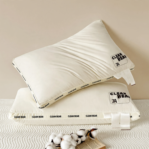 Cotton pillow with polyester filling