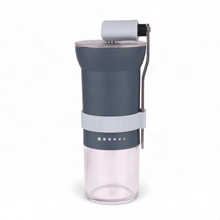 Manual coffee grinder with ceramic grinding mechanism, stainless steel