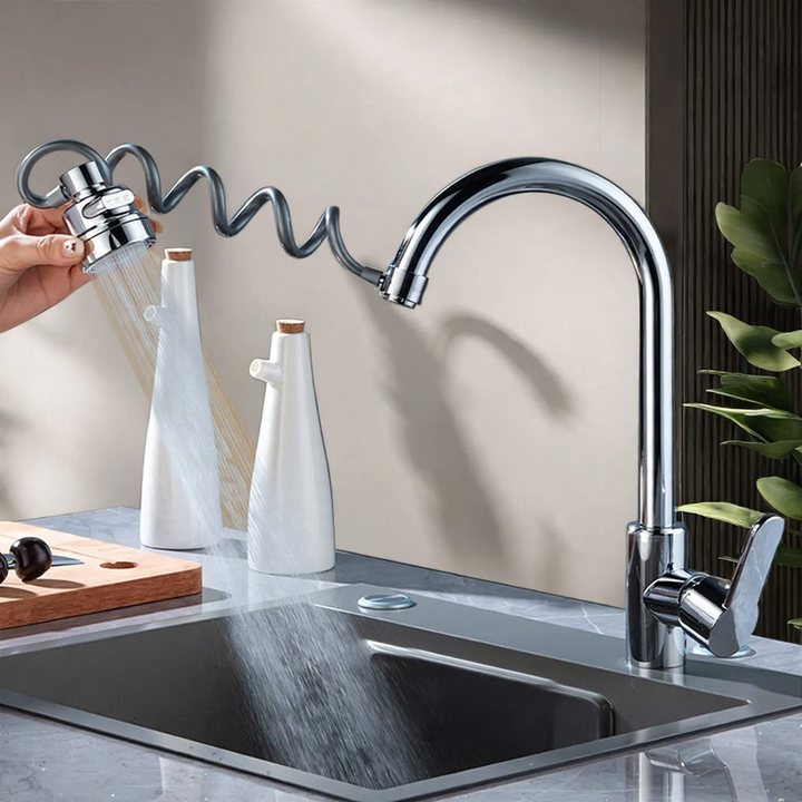 Retractable faucet attachment, 360° rotatable