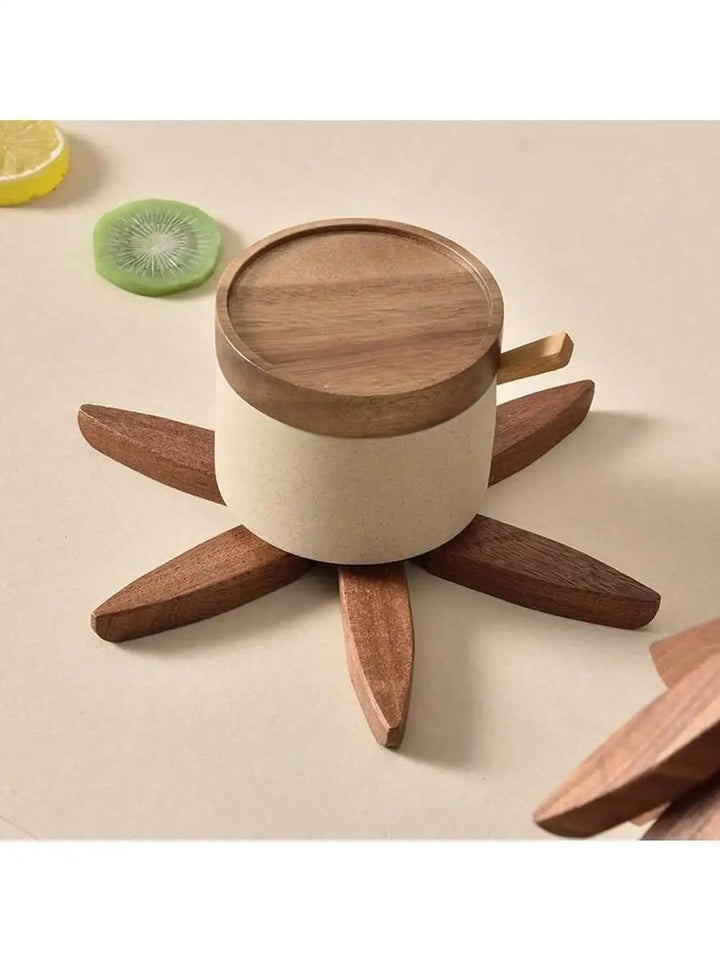 BowLift | Decorative Wooden Coasters and Trivets - Heat-Resistant Table Mats (4PCS)