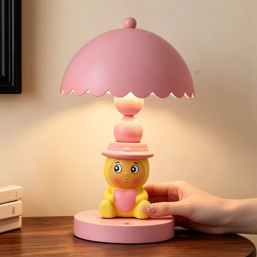 Cartoon table lamp with hat, children's room