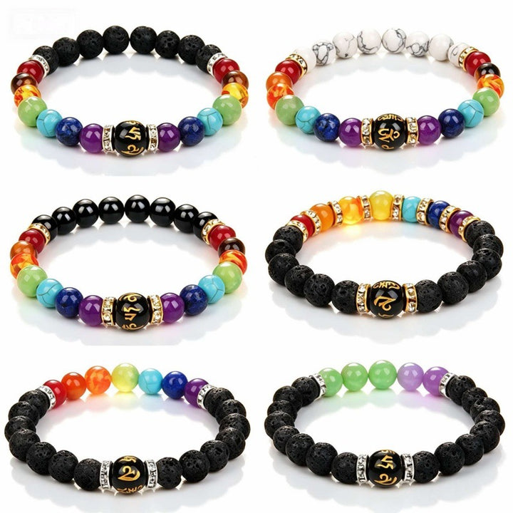 Beaded bracelet made of natural stones