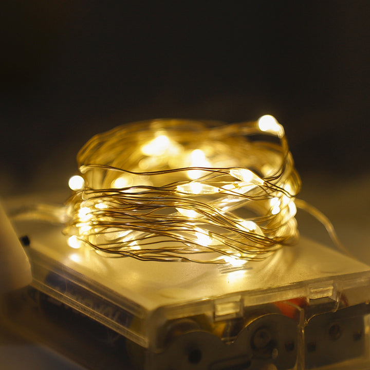 LED string lights, 10 m, 100 lights, USB/battery