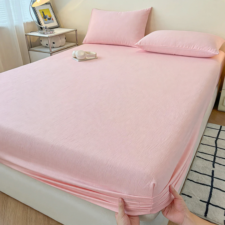 Cotton gauze fitted bed sheet, 3-piece, Japanese style