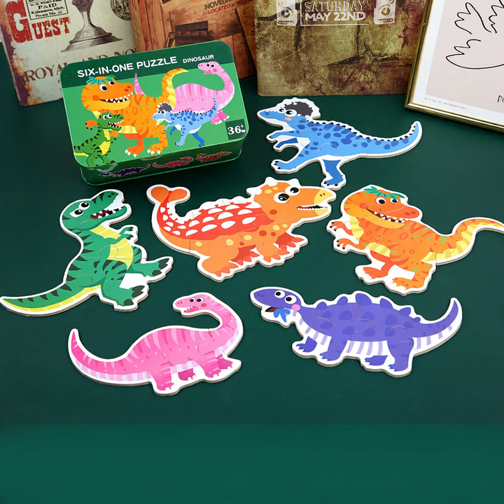 Wood Puzzle Set Little Explorer, 6 Designs