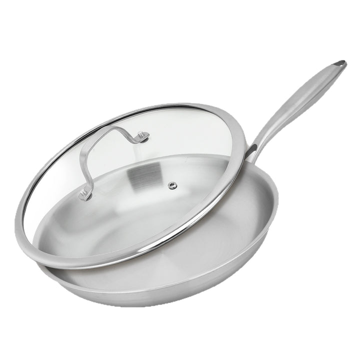 Sauté pan, 304 stainless steel, 3-ply
