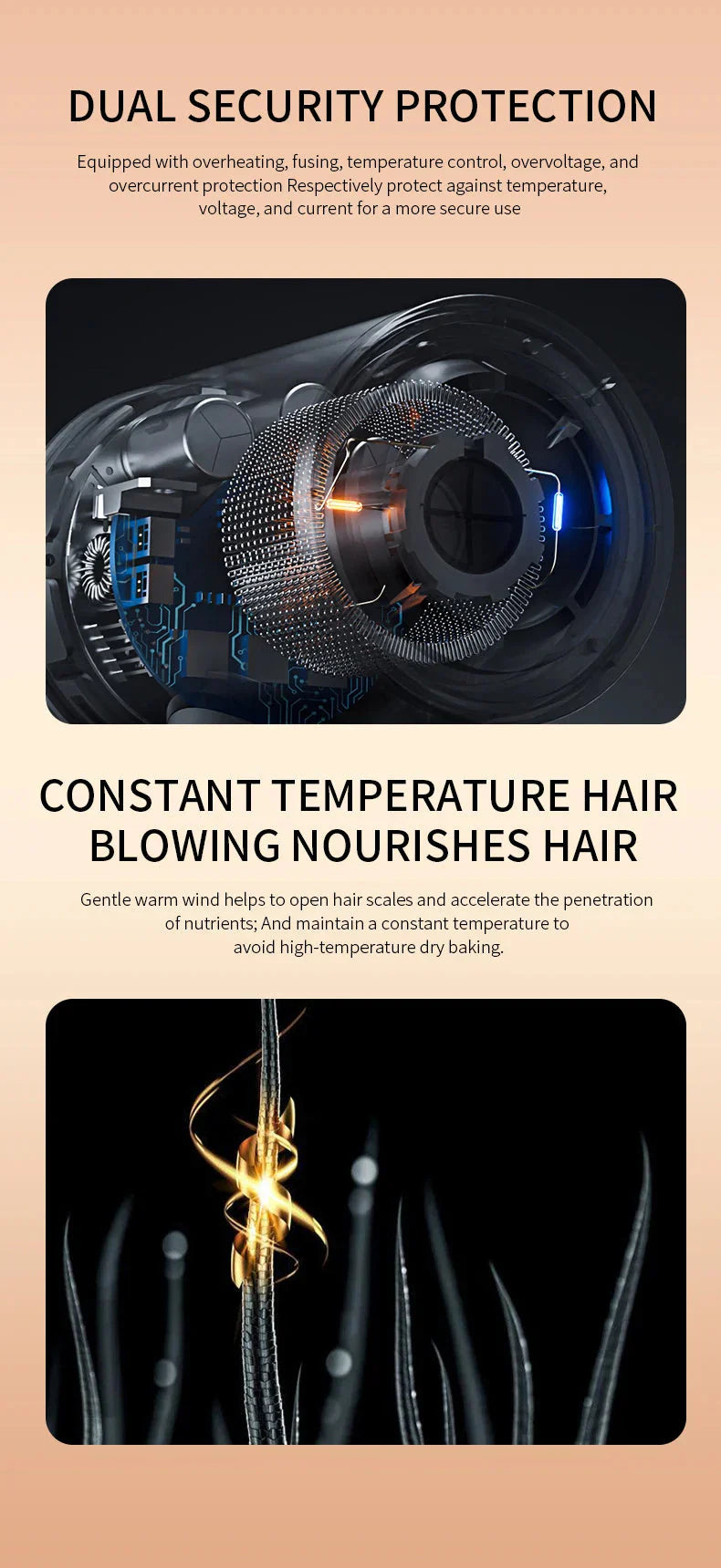 BowLift | High-performance hair dryer 2400W with cold and warm air function - Ion technology