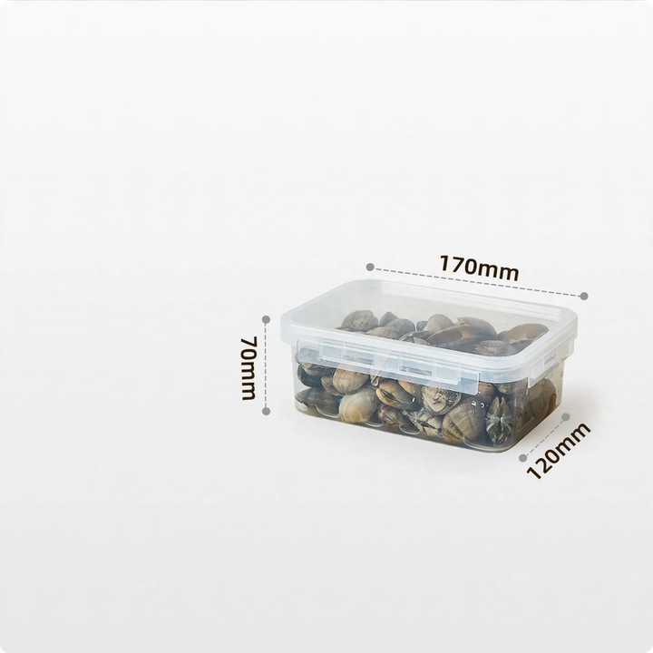 Plastic storage boxes, 200–900 ml