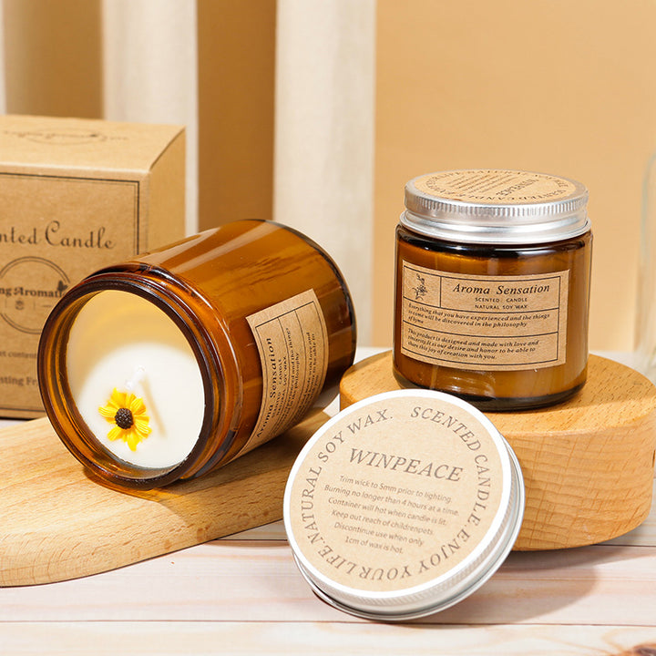 Scented candle in cup shape, soy wax