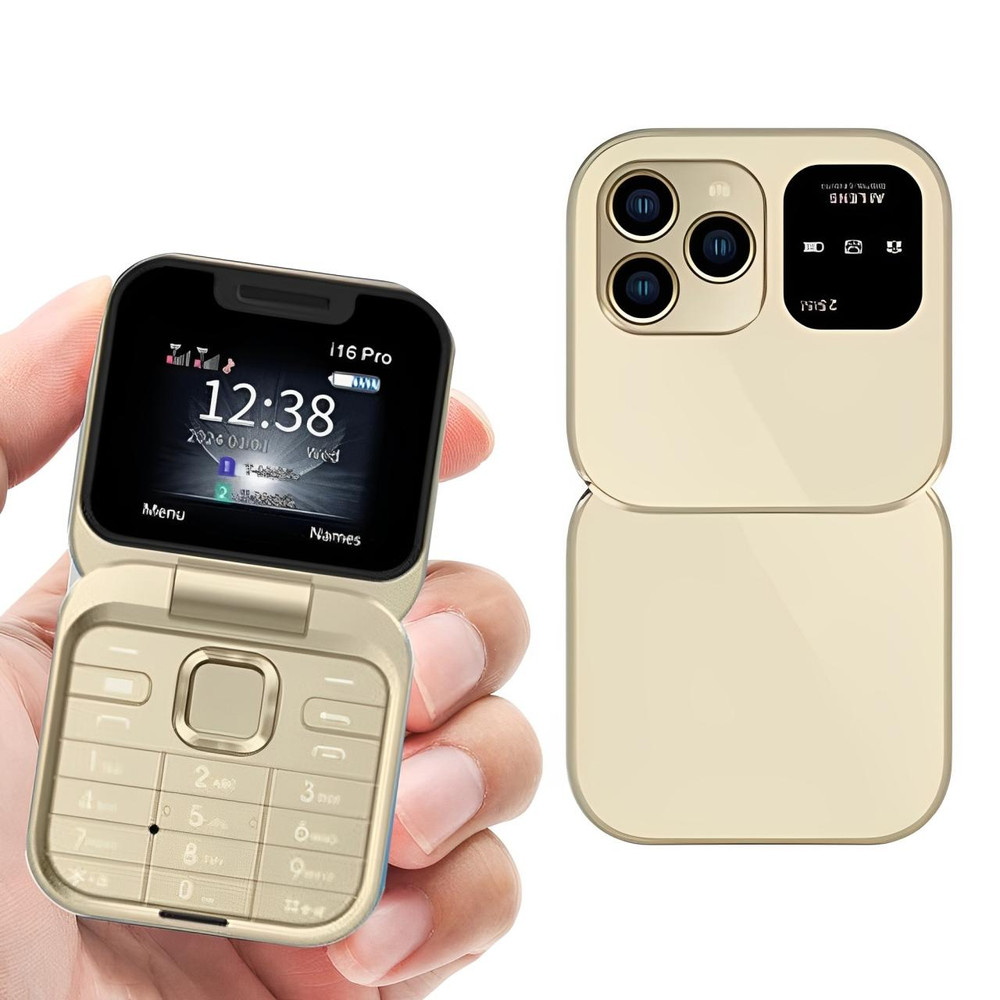 Foldable Dual-SIM Phone with 1.77-Inch HD Screen and TF Card Slot