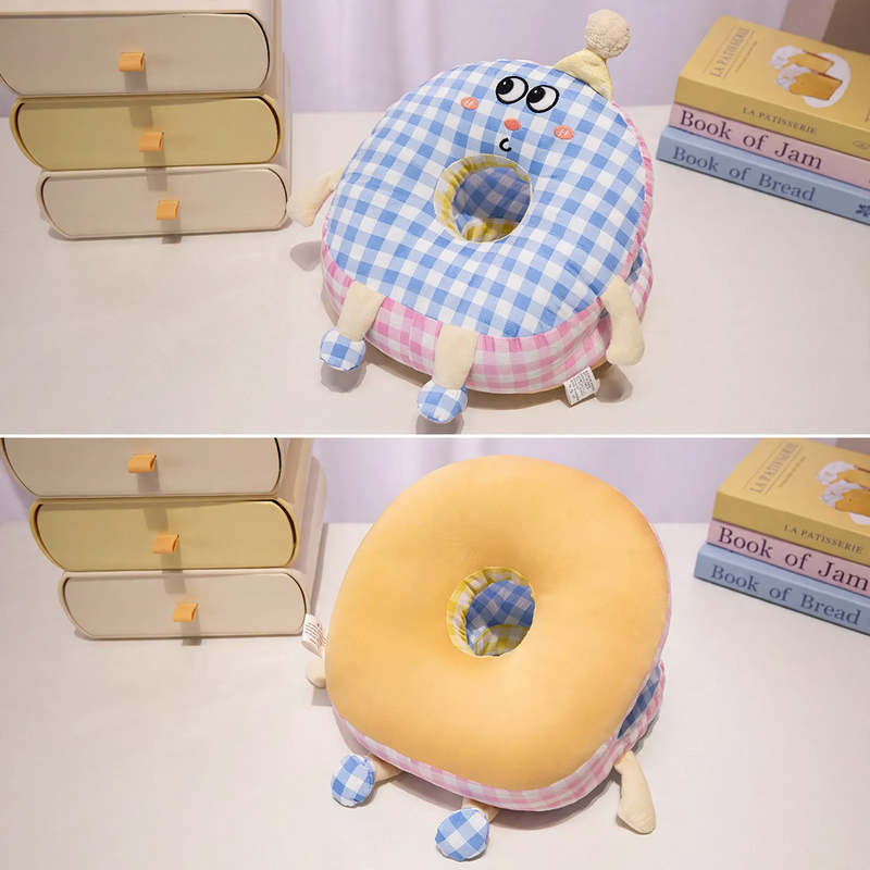 Round nap pillow made of bubble fabric