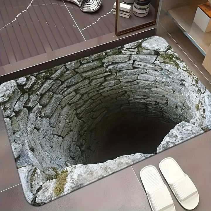 Bathroom mat made of diatomaceous earth with 3D pattern