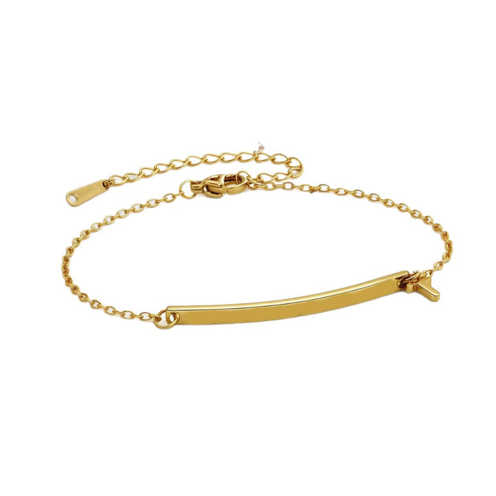 Stainless steel bracelet with geometric design