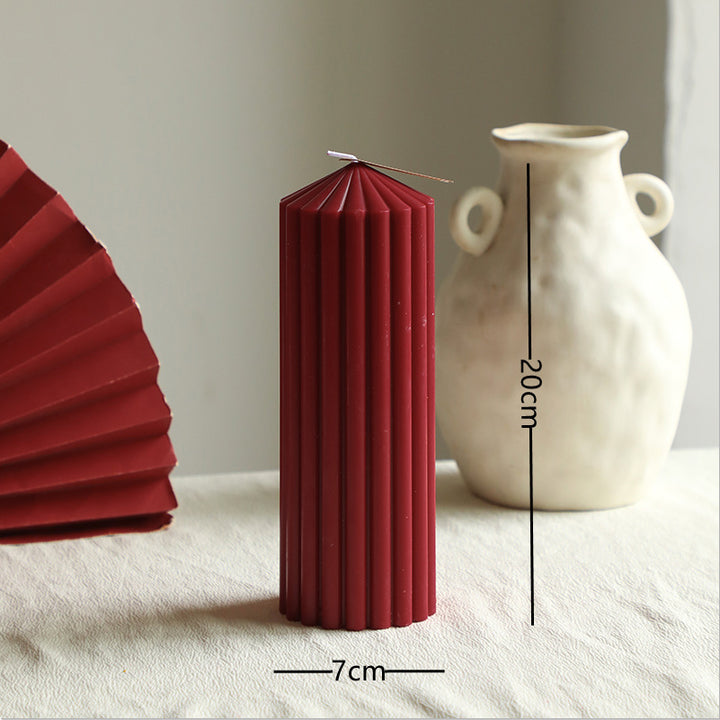 Handmade scented candle made of soy wax, wine red