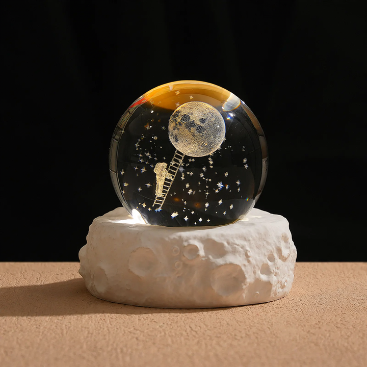 Glowing crystal ball with LED stand