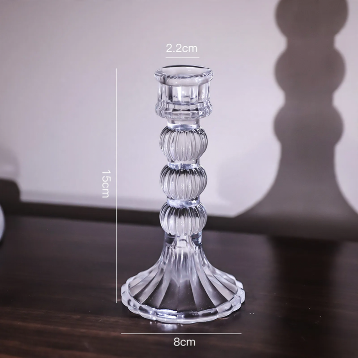Hexagonal glass candle holders, Nordic style