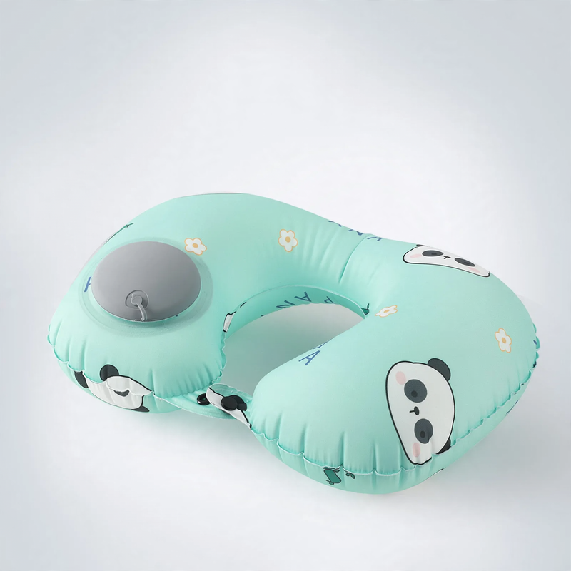 Inflatable neck pillow for travel, U-shape
