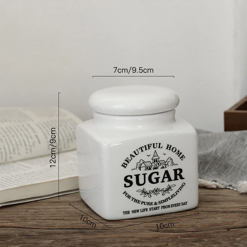 Ceramic storage jar with lid, modern design