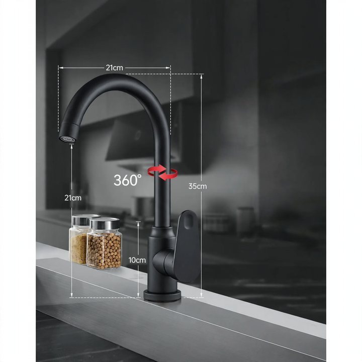 Kitchen mixer with universal joint and pressure compensation