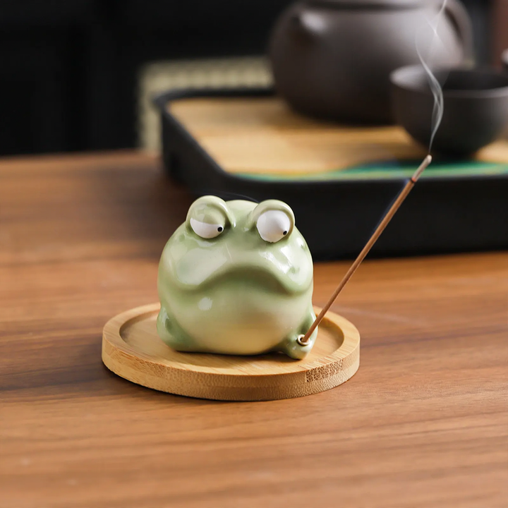 Frosch-Incense-Stick-Holder made of Resin