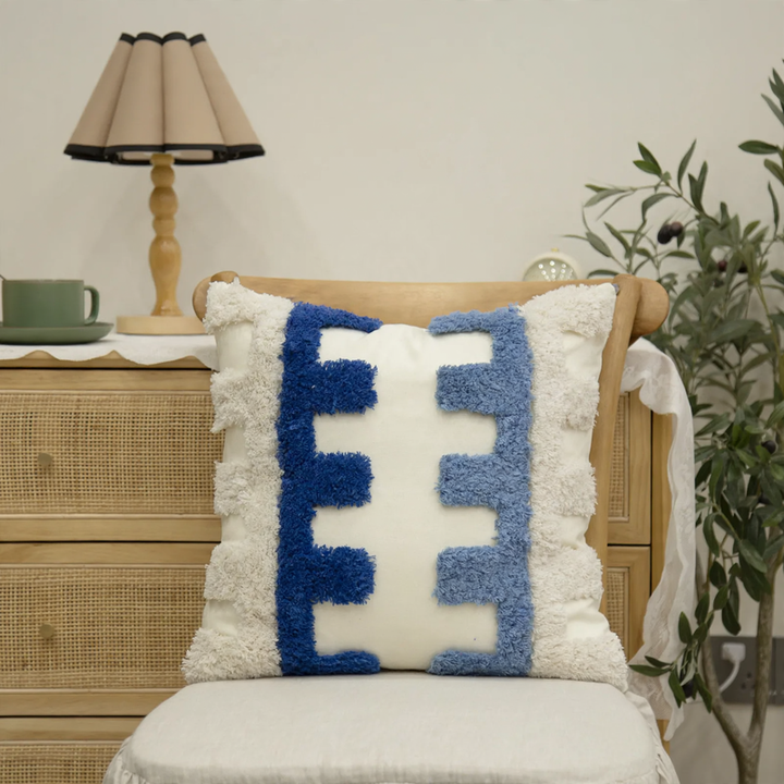 Decorative cushion with embroidery, cotton