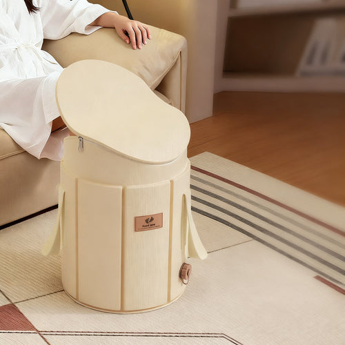 Foldable foot bath with heat retention
