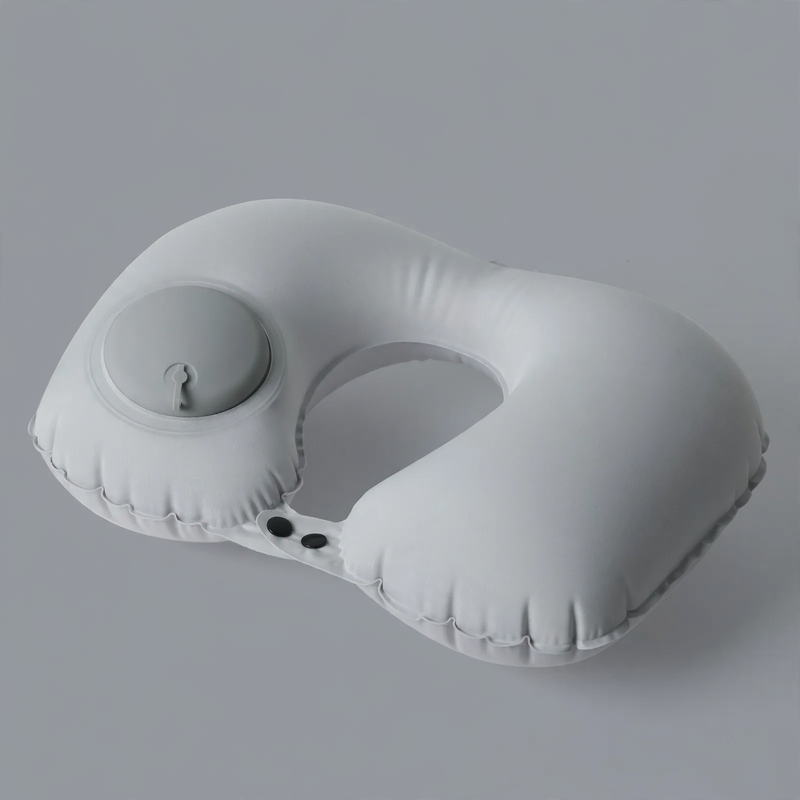 Inflatable neck pillow for travel, U-shape