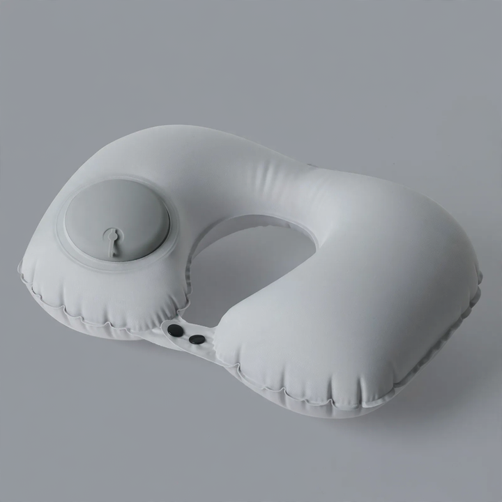 Inflatable neck pillow for travel, U-shape