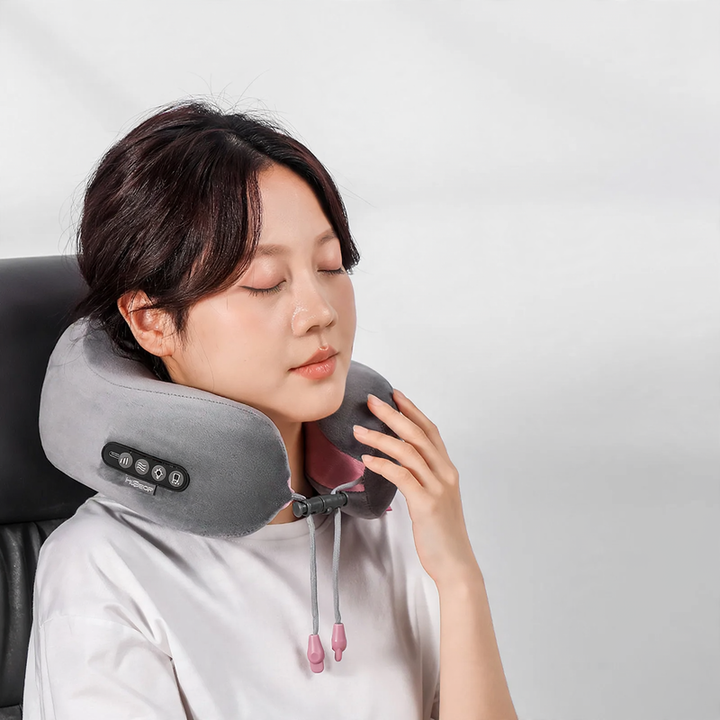 C-shaped neck massage pillow with heating function