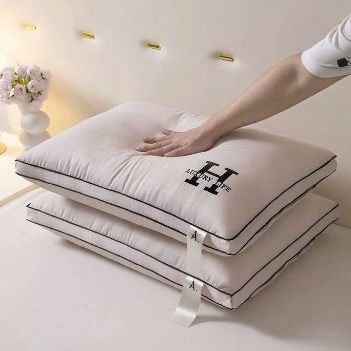 Cotton pillow with embroidery, 48×74 cm