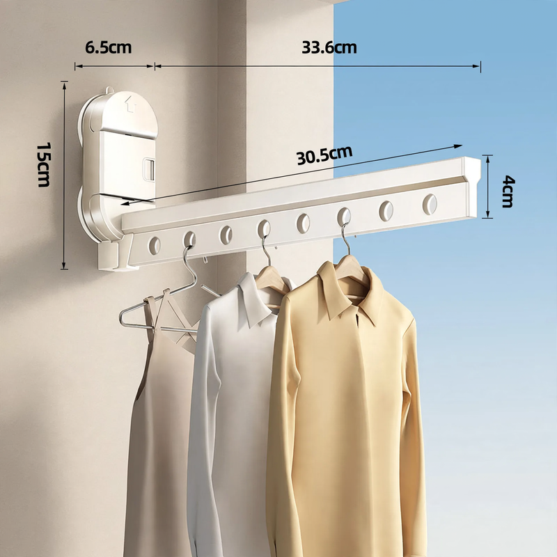 Hanging drying rack with suction cup, aluminum
