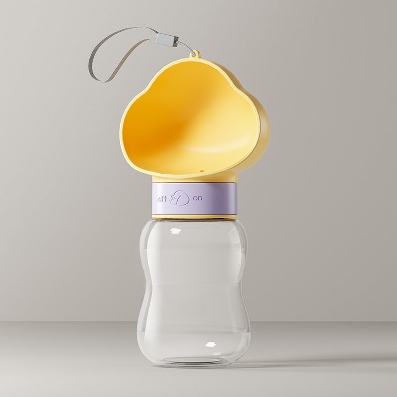 Pet drinking bottle, portable, plastic