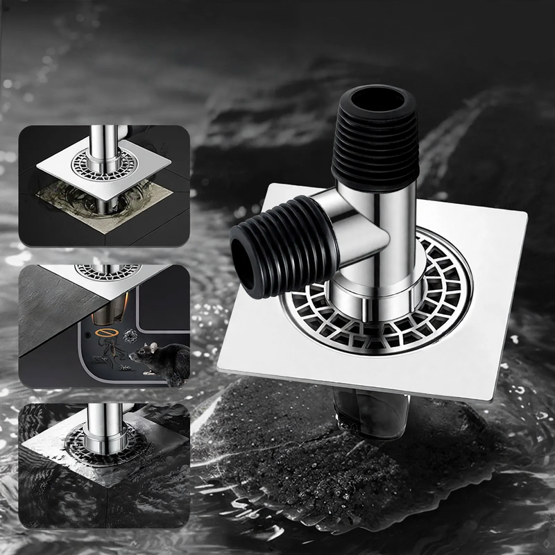 Extended drainage pipe with odor protection for washing machine