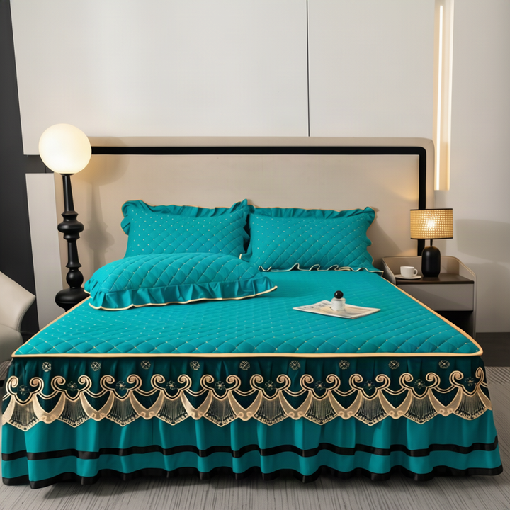Bed skirt with ruffles, cotton, 1.8 m bed