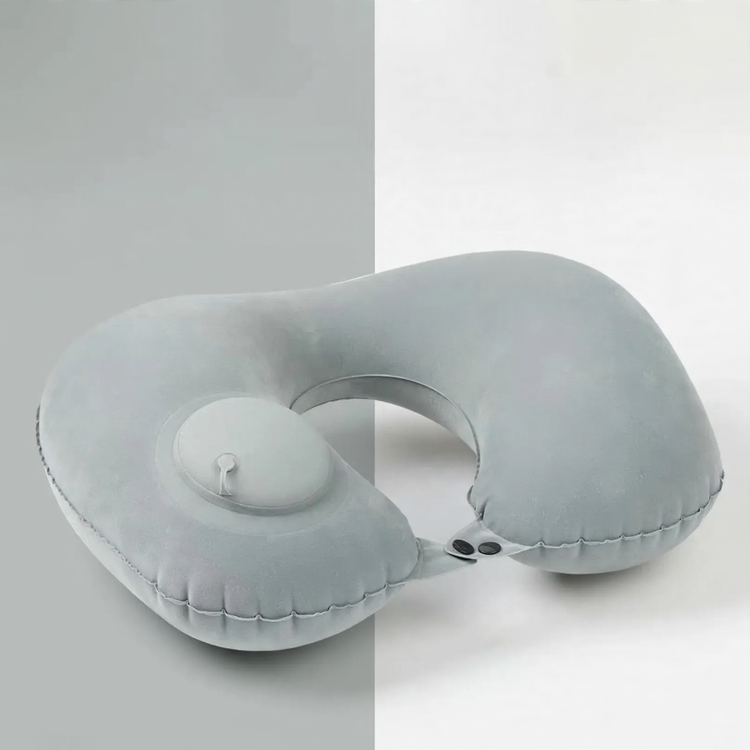 Inflatable neck pillow for travel, U-shape
