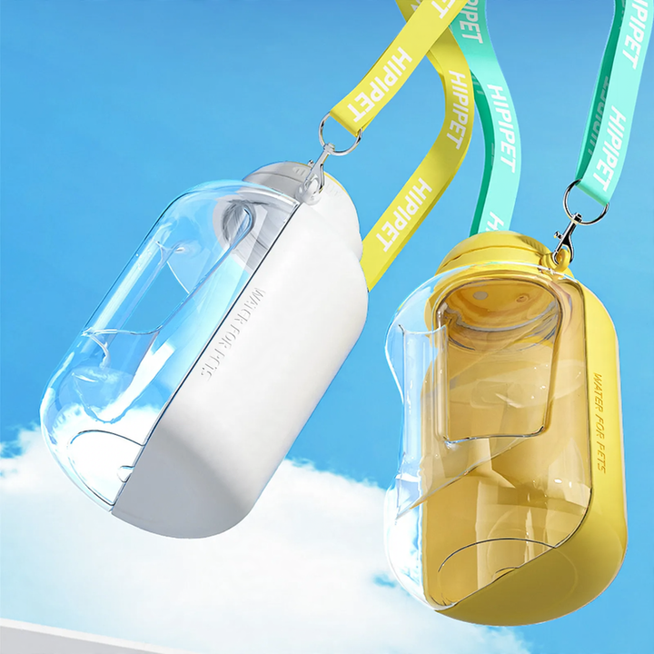 Pet drinking bottle, portable, plastic