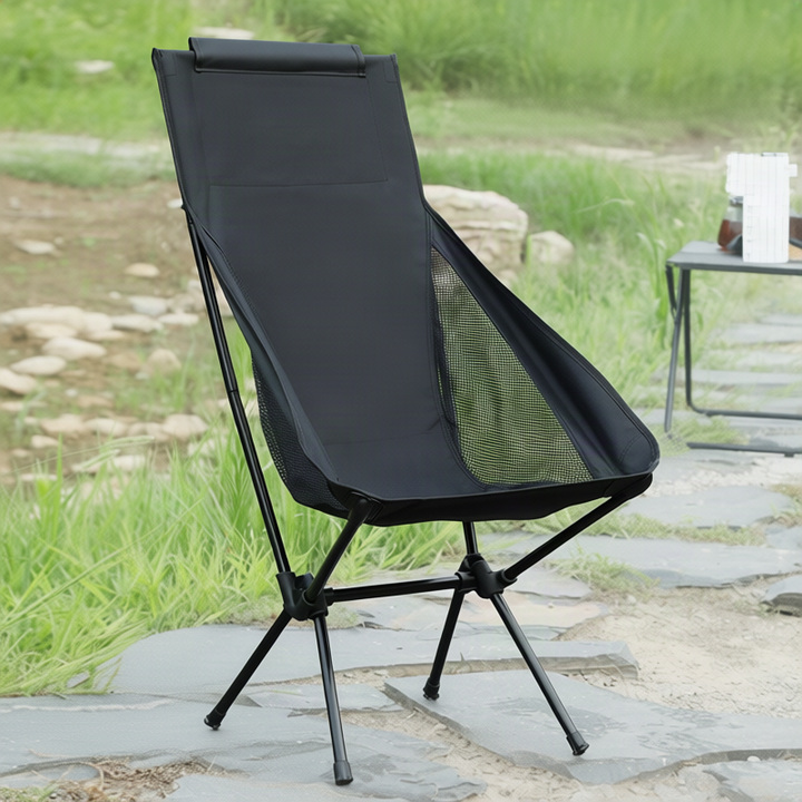 Light folding chair with backrest, carbon steel