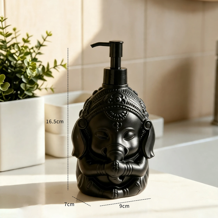 Elephant soap dispenser with pump closure