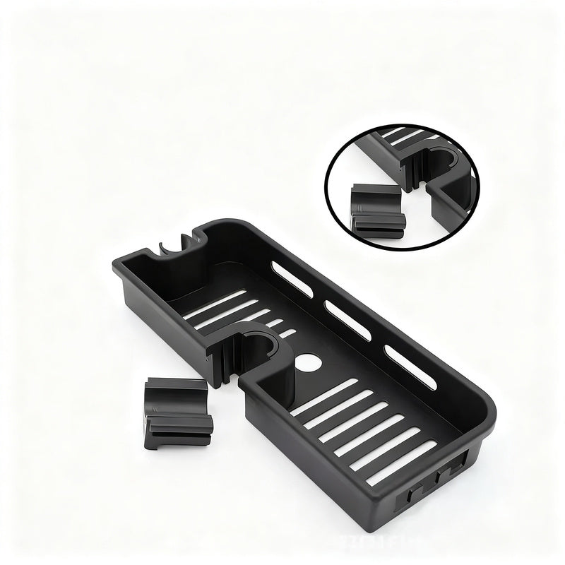 Shower shelf made of ABS, removable, with hooks