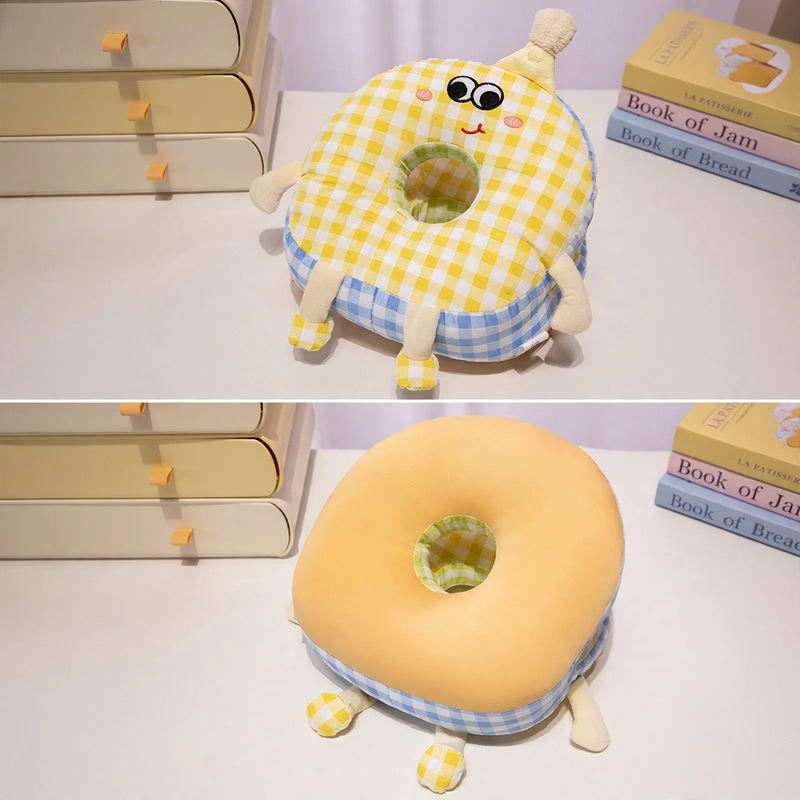 Round nap pillow made of bubble fabric