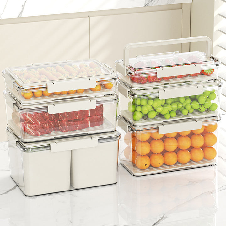 Plastic storage container for refrigerator and freezer