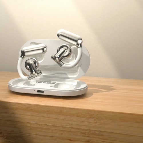 Bone conduction stereo headphones with ear hooks