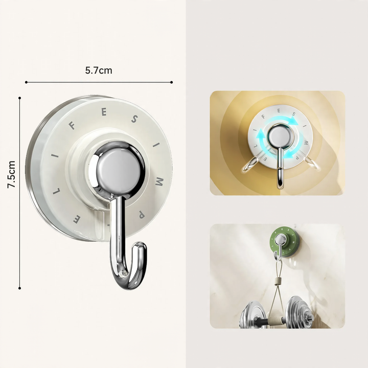 Suction cup hooks, set of 4, plastic